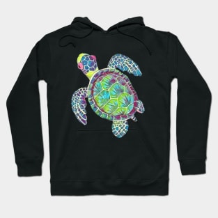 Colorful watercolor turtle design Hoodie